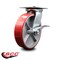 Service Caster 8 Inch Heavy Duty Red Poly on Cast Iron Caster with Roller Bearing and Brake SCC-35S820-PUR-RS-SLB - alternate 4